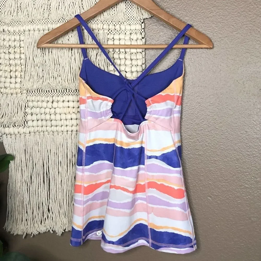 Lululemon Dancing Warrior Bleacher Stripe Top
